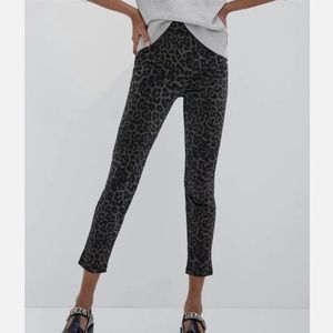 Anthropologie x Sanctuary Runway Shimmer Leggings Animal Print Silver M